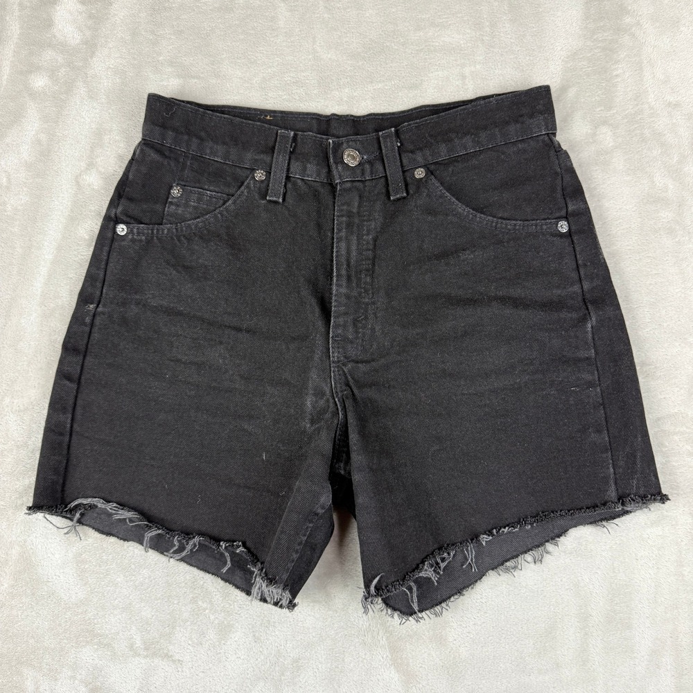 VTG Levis 550 Shorts Men 30 (29x5) Black Denim Jorts Orange Tab 90s USA Frayed